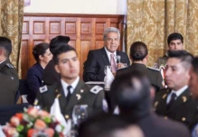 Policías heridos y agredidos durante el paro recibieron homenaje del Presidente Lenín Moreno 