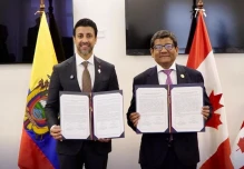 Ecuador y Canadá suscribieron declaración para "acelerar la firma del TLC"