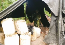 Un laboratorio de droga fue hallado en Sucumbíos