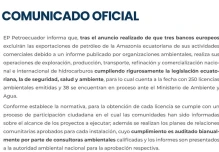 Petroecuador refuta denuncia ambientalista y expone sus licencias ISO