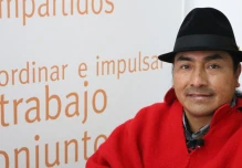 Leonidas Iza, precandidato presidencial para las elecciones 2025
