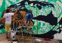 Los pueblos amazónicos y la fauna resaltan en los murales del Puyo