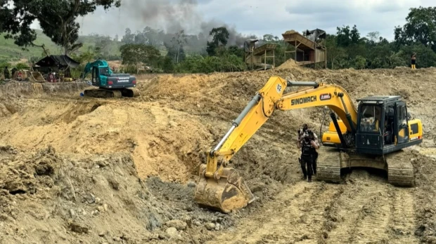 El Oro: Operativo contra la minería ilegal deja USD 1,15 millones en equipos inhabilitados
